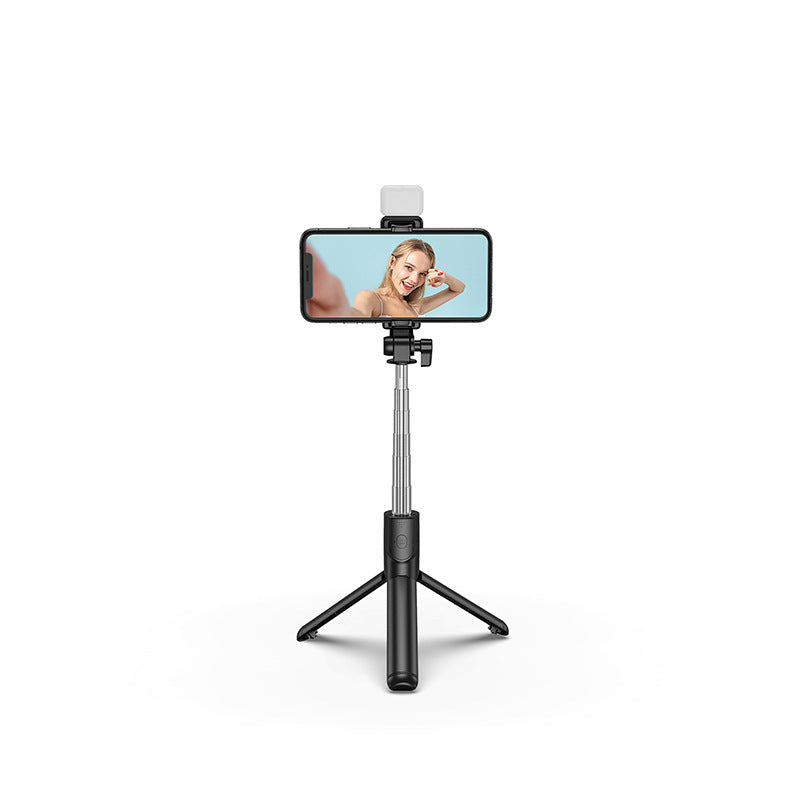 Kompatibel mit Apple, Bluetooth-Fülllicht-Selfie-Stick, Live-Übertragung im Freien, integrierter Stativ-Telefonhalter