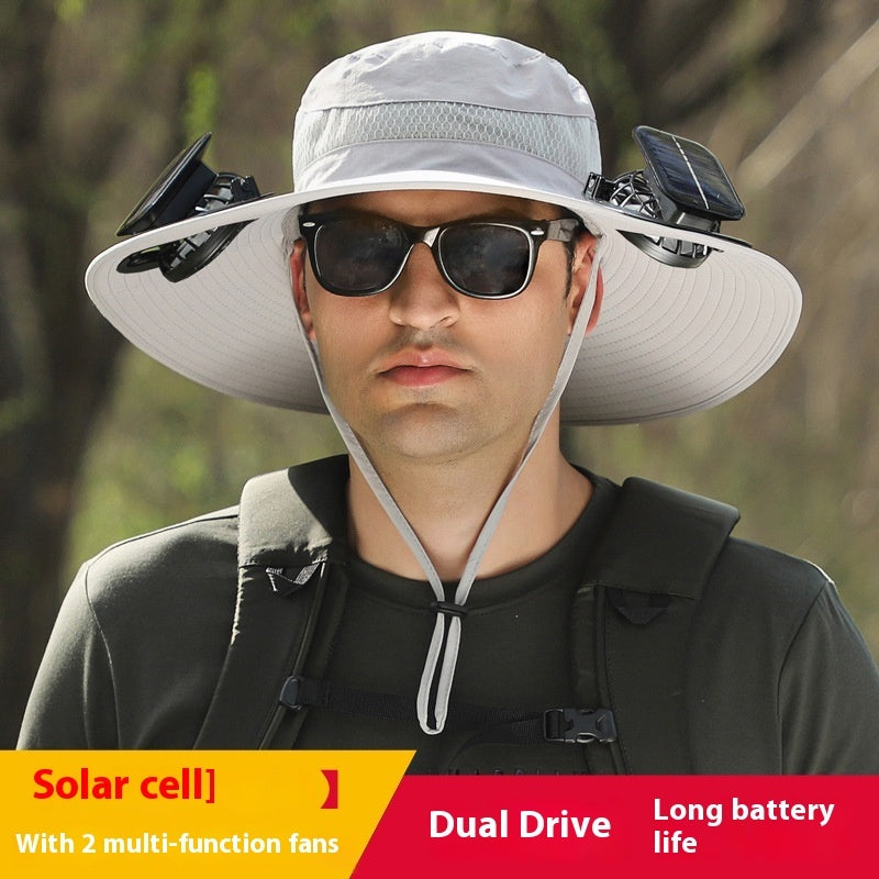 Solar-Powered Cooling Hat – UV Protection + Long Battery | SaraGadgetech