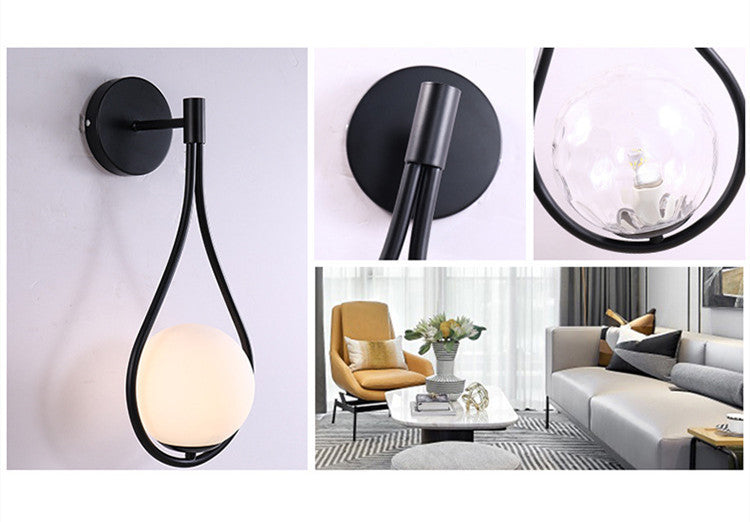 Nordic Bedroom Bedside Led Wall Lamp Golden Personality Home Lighting - My Store