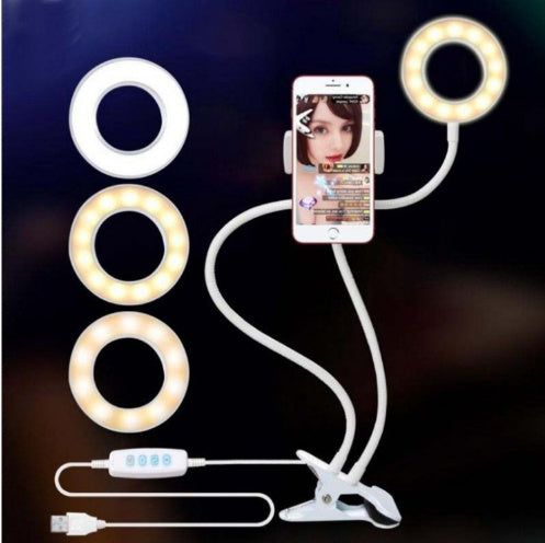 LED-Selfie-Ringlicht für Live-Make-up, verstellbares Licht, 8 cm Ständer