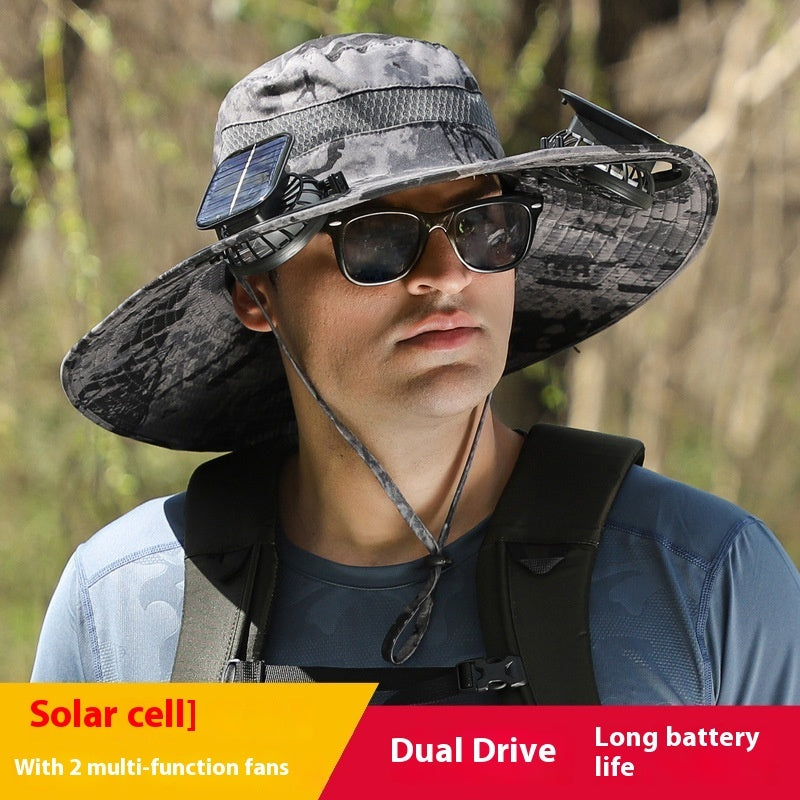 Solar-Powered Cooling Hat – UV Protection + Long Battery | SaraGadgetech