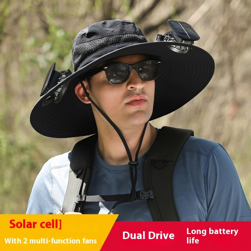 Solar-Powered Cooling Hat – UV Protection + Long Battery | SaraGadgetech