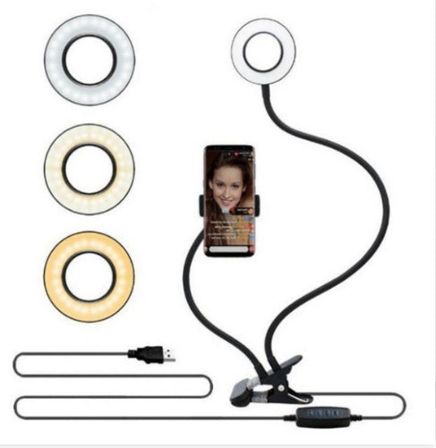 LED-Selfie-Ringlicht für Live-Make-up, verstellbares Licht, 8 cm Ständer