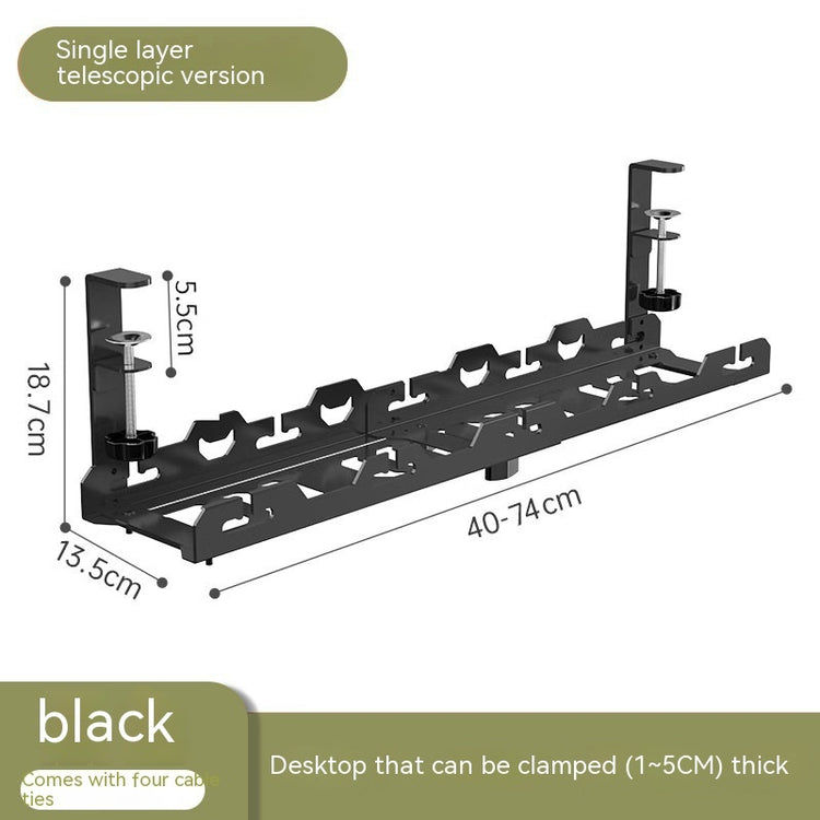 Punch-free Carbon Steel Under Desk Cable Management Rack - My Store