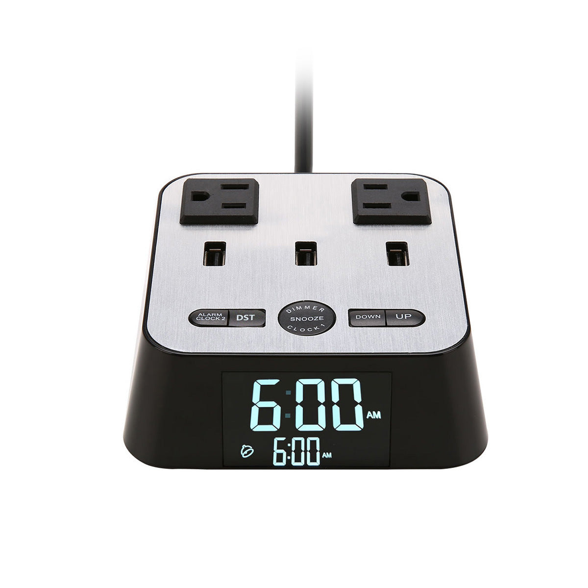 LED American Standard Socket USB Alarm Clock Socket