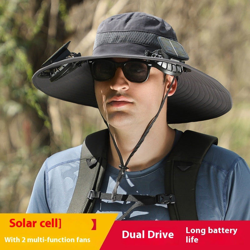 Solar-Powered Cooling Hat – UV Protection + Long Battery | SaraGadgetech