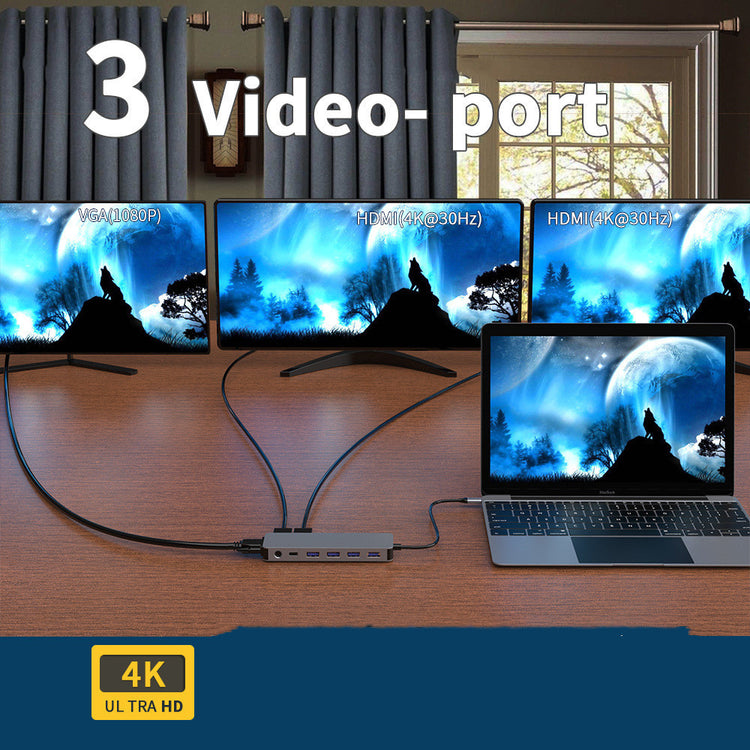 USB C Hub Hub Gigabit Ethernet Port Docking Station - My Store