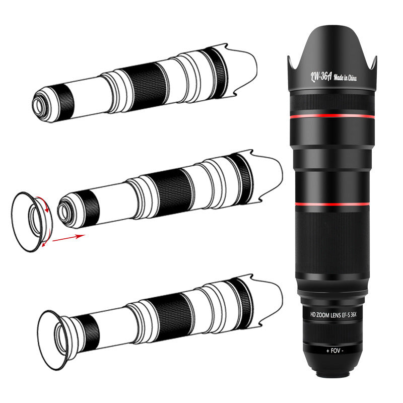 Monocular With External Camera Lens For Mobile Phone