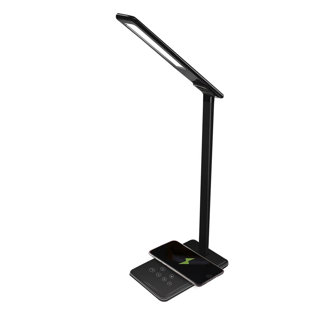 مصباح مكتبي قابل للطي بجانب السرير مزود بشاحن لاسلكي من هواوي وآبل لحماية العين بتقنية LED