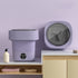 Mini Foldable Washing Machine in lavender color displayed on a countertop, showcasing its compact design for easy use.