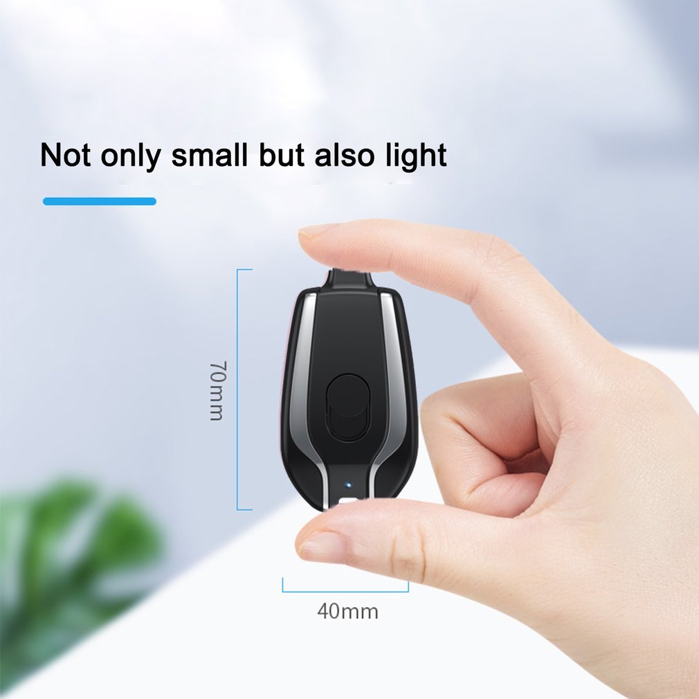 1500mAh Mini Power Emergency Pod Keychain Charger With Type-C Ultra-Compact Mini Battery Pack Fast Charging Backup Power Bank - My Store