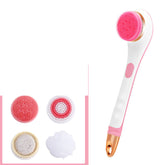 Electric Bath Brush with soft silicone bristles and interchangeable heads for deep cleansing and skin rejuvenation.