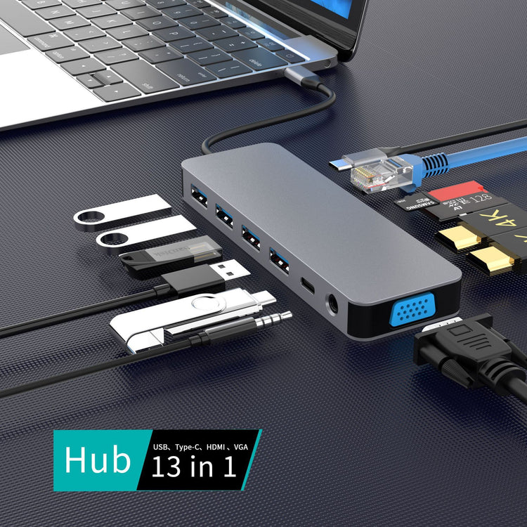 USB C Hub Hub Gigabit Ethernet Port Docking Station - My Store