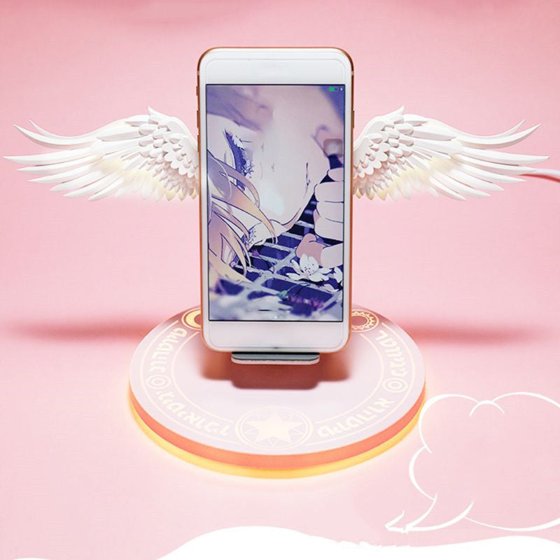 Universal Colorful LED Angel Wings Qi Wireless Charger Charge Dock For Mobile Phone Fast Charger - My Store