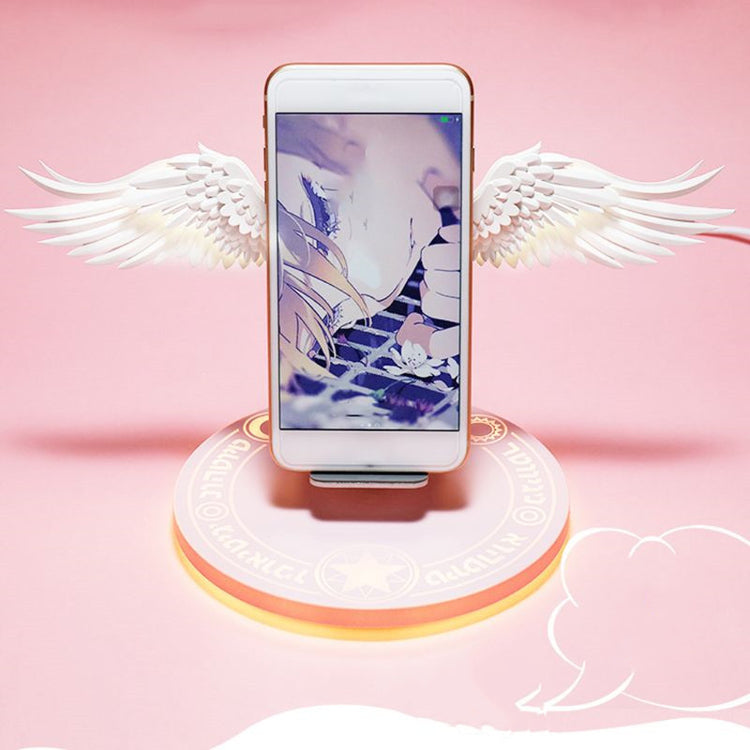 Universal Colorful LED Angel Wings Qi Wireless Charger Charge Dock For Mobile Phone Fast Charger - My Store