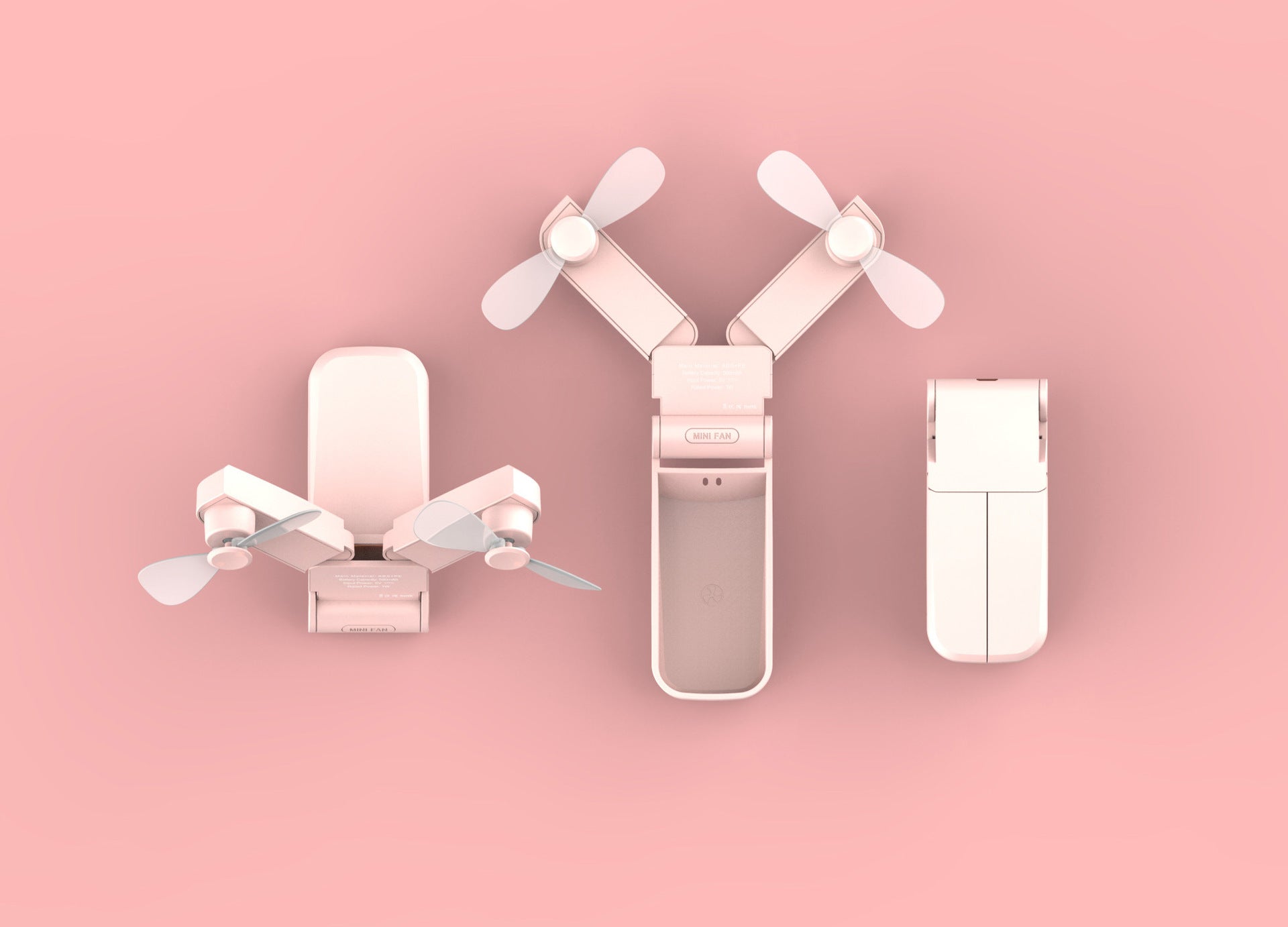 Handheld Mini Fan V36 Double Head Usb Folding Fan - My Store