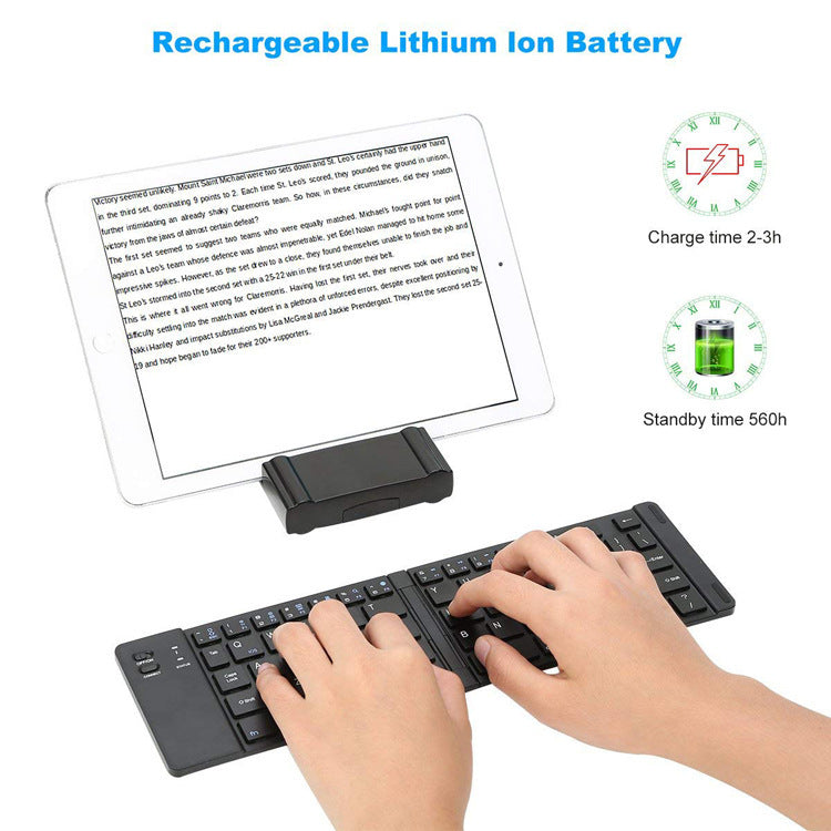 Folding Metal Bluetooth Foldable Keyboard Mini Bluetooth Wireless - My Store