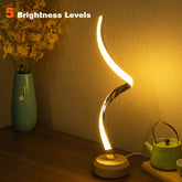 LED Spiral Table Lamp Modern Curved Desk Bedside Lamp Dimmable Warm White Night Light For Living Room And Bedroom - My Store