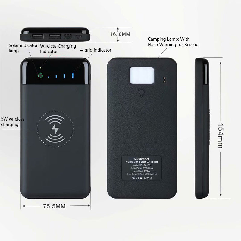 Detachable Solar Power Bank Wireless Charging - My Store