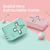 4 In 1 Retractable USB Cable Creative Macaron Type C Micro Cable For I Phone With Phone Stand Charging Data Cable Line Storage Box - My Store
