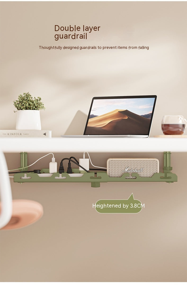Punch-free Carbon Steel Under Desk Cable Management Rack - My Store
