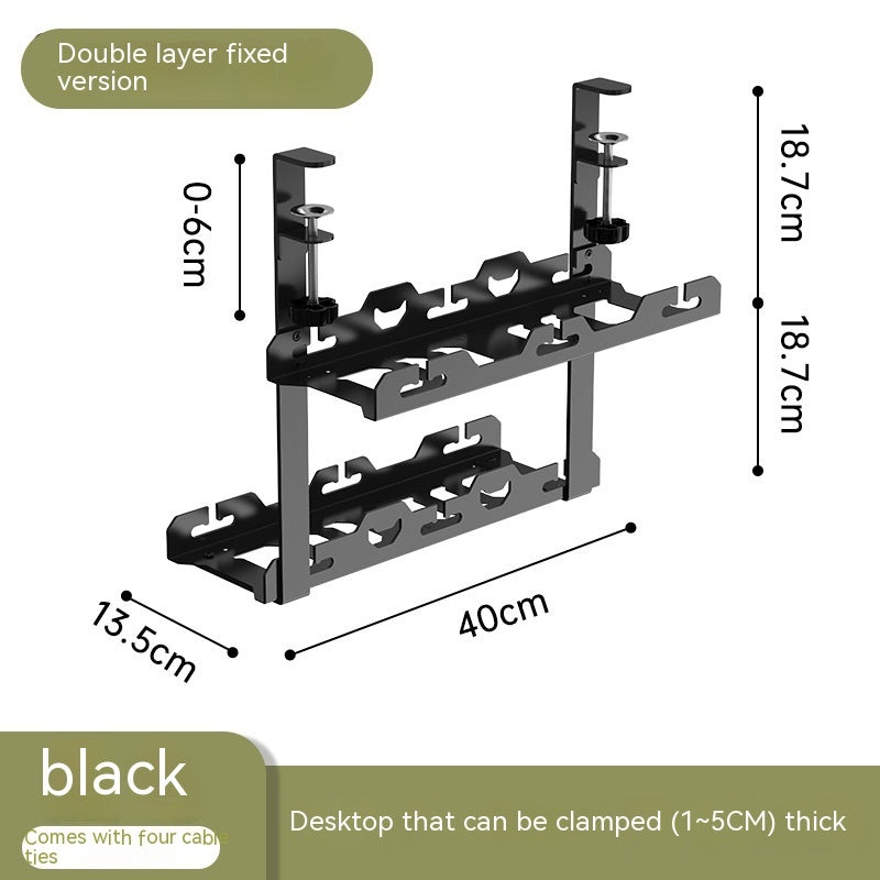 Punch-free Carbon Steel Under Desk Cable Management Rack - My Store
