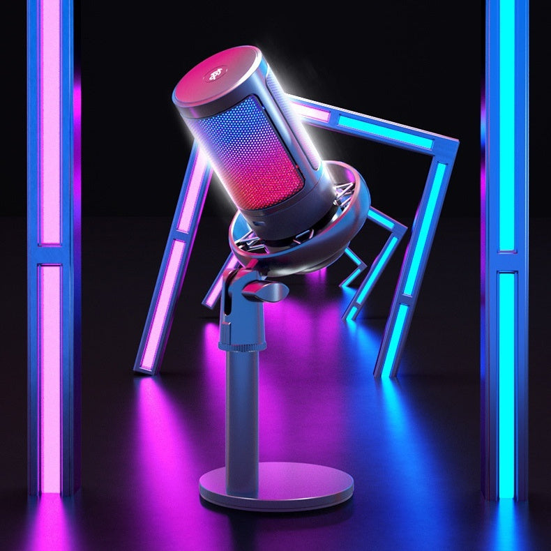 USB Condenser Microphone Light Effect Noise Cancelling - My Store