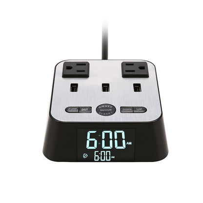 LED American Standard Socket USB Alarm Clock Socket