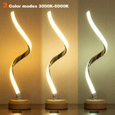 LED Spiral Table Lamp Modern Curved Desk Bedside Lamp Dimmable Warm White Night Light For Living Room And Bedroom - My Store