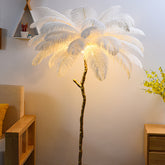 Bedroom Bedside Feather Lamp Copper Lamp Floor Lamp - My Store