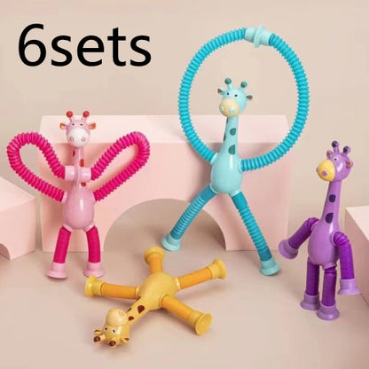 Giraffe Tubes Sensory Toys Novelty Spring Fidget Toy Stretch Tube Stress Relief Toy For Kid Birthday Gift Party Favors - My Store