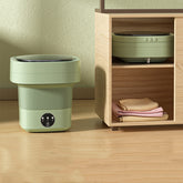 Mini Foldable Washing Machine Portable Mini Socks Underwear Panties Washing Machine Big Capacity 3 Models With Spinning Dry Gadgets in green color.