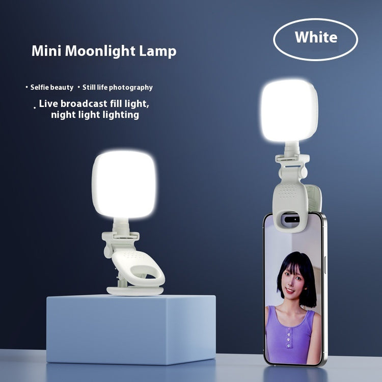 Mobile Selfie Fill Light shown with a smartphone for perfect lighting in selfies and live broadcasts.