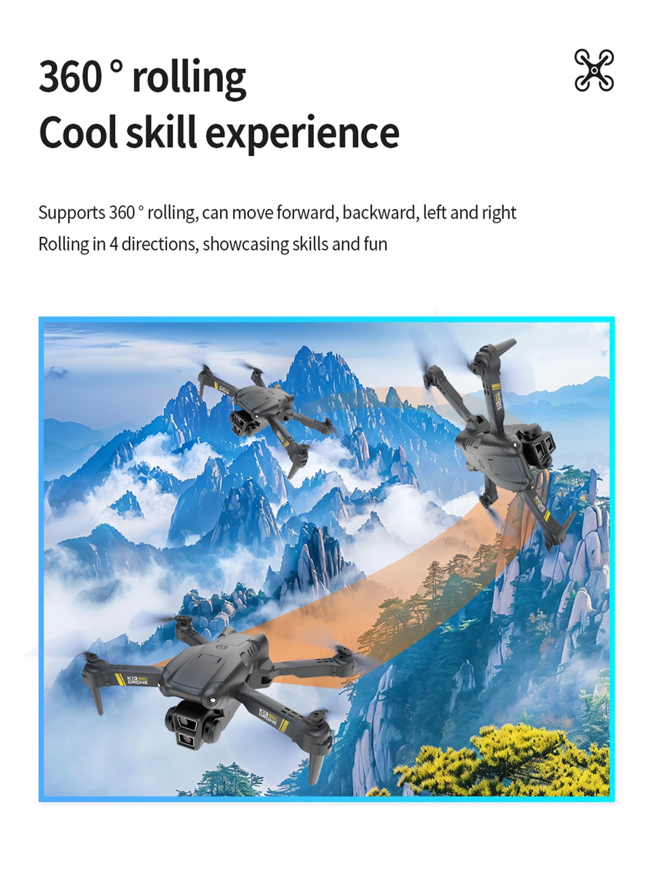 TheK13 Smart Camera Drone With 2 Batteries Features Real-time Image Transmission From A Single Camera. It Has One-click Touch And Landing Functions. This Is A Foldable Remote-controlled Drone Toy, Ma - My Store