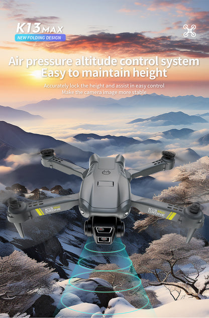 TheK13 Smart Camera Drone With 2 Batteries Features Real-time Image Transmission From A Single Camera. It Has One-click Touch And Landing Functions. This Is A Foldable Remote-controlled Drone Toy, Ma - My Store