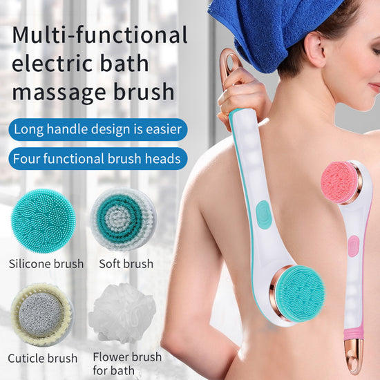 Electric Bath Brush with multiple brush heads for deep cleansing and massage, enhancing your shower experience.