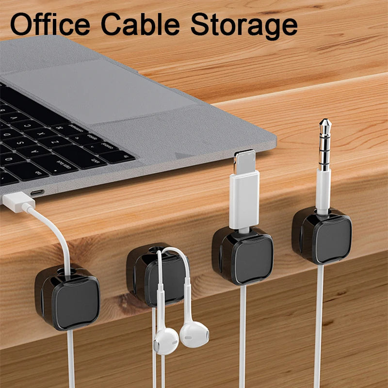 Magnetic Cable Clip Under Desk Cable Management Adjustable Cord Holder Wire Organizer And Cable Management Wire Keeper - My Store