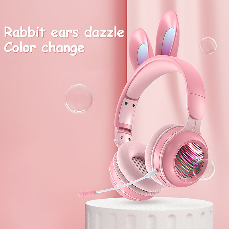 Rabbit Ear Headphones Wireless Luminous Extendable 