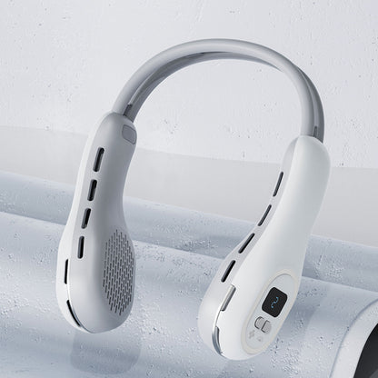 Leiser Mini-USB-Ventilator ohne Flügel, Ambientelicht, hängender Hals, Sommer-Gadgets